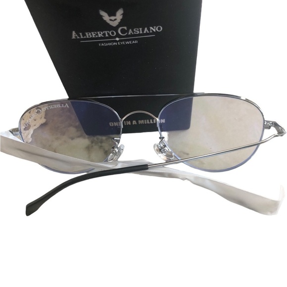 Alberto Casiano Blue Light Blocking Gaming Glasses Silver/Black Frame Unisex - Picture 2 of 5